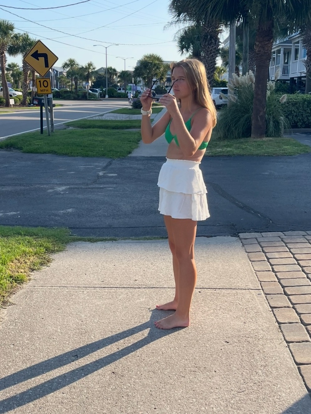 Princess Polly Cream Smocked Waist Skirt